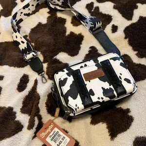 Wrangler Black and White Crossbody Bag (cow print) new with tags